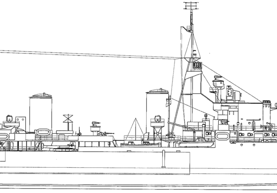 Крейсер HMS Arethusa 1944 [Light Cruiser] - чертежи, габариты, рисунки